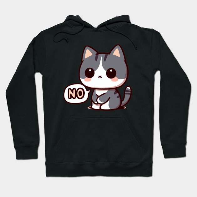 Shy Cute Kitten Saying No Hoodie by PhotoSphere